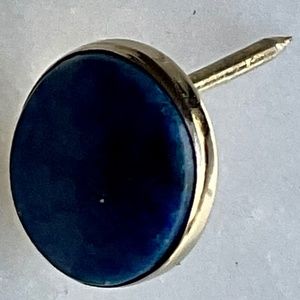 Vintage 14K Solid Yellow Gold D-B Oval Lapis Lazuli Tie Pin 1970-1990